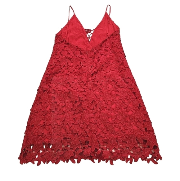 TJD The Jetset Small Red Lace Sexy Bodycon Open Back Party Prom Evening Dress - Picture 8 of 15